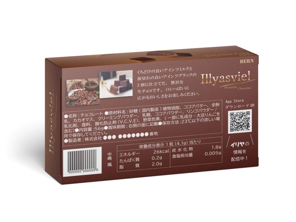 パッケージの裏